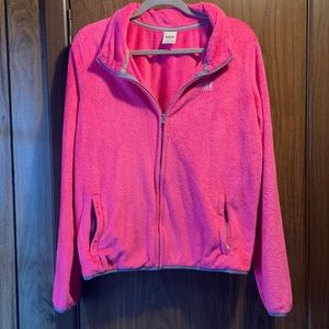 Pink fuzzy zip up